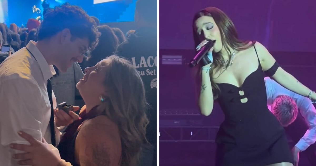 Entre el vértigo y un "sí": la propuesta de casamiento que se coló en el show de Ángela Torres en Santa Fe